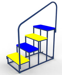 Image for Wheelaway padded steps Extra handrail Junior steps