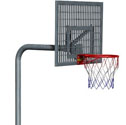 Basketball goal with steel windflow back board 