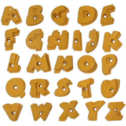Image for Climbing wall holds alphabet set Alphabet Green