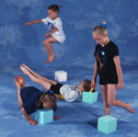 Foam cubes and chalk marker 